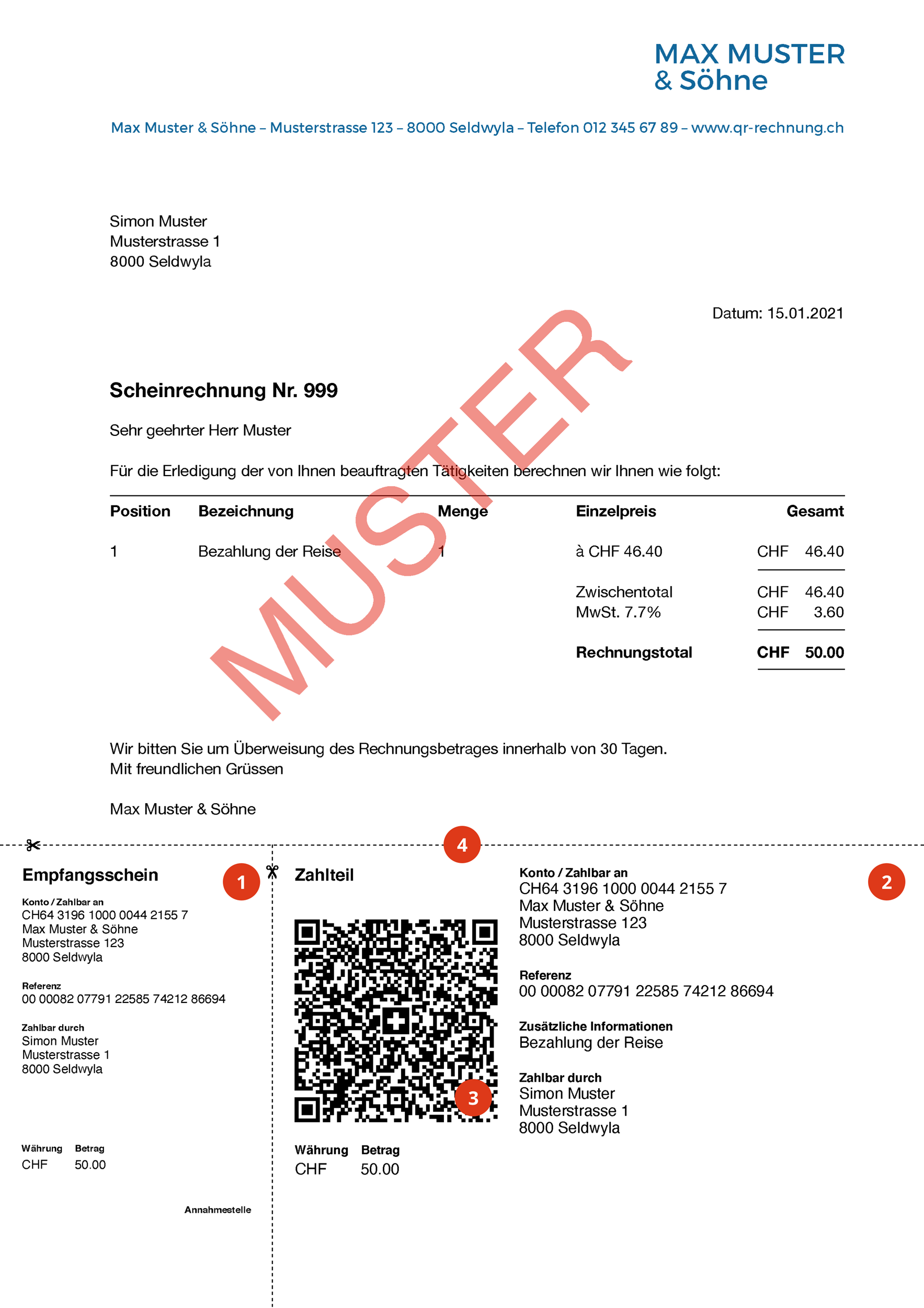 Neue Einzahlungsscheine
